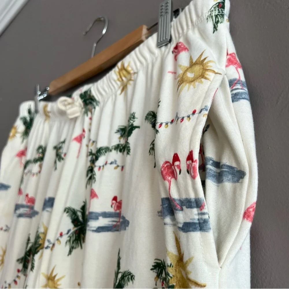 Burt’s Bees Baby Adult Tropical Christmas Flamingos PJ Lounge Pants XXL * Stains - Picture 4 of 16
